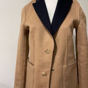 PREOWNED  MAX MARA BEIGE  / BLUE REVERSIBLE JACKET COAT SIZE  2